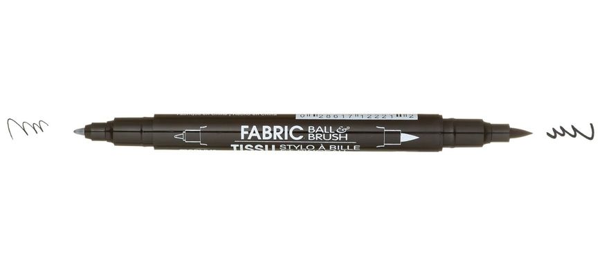 Маркер Черный, для светлых тканей, двусторонний, 122-S, Fabric Ball & Brush, Marvy