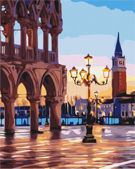 Картина за номерами Вечірня площа Венеції, 40x50 см, Brushme