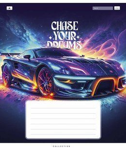 Тетрадь ученическая А5, 24 листов в линию, ВД-лак, Chase your dreams, Школярик