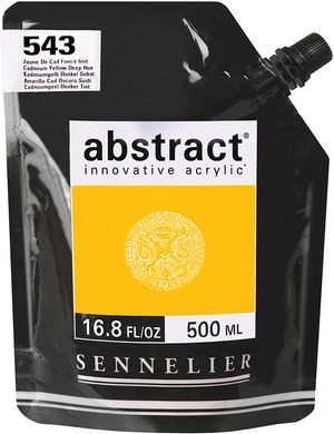 Фарба акрилова Sennelier Abstract, Кадмій жовтий темний №543, 500 мл, дой-пак