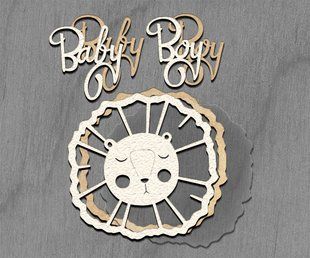 Заготовка для мега шейкера Лев Baby Boy, 15х15см, молочний, Fabrika Decoru