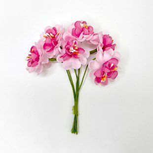 Набор декоративных цветов Яблони, розовые, 6 штук, Fabrika Decoru
