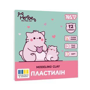 Пластилін Yes Pembe the Cat, 12 кольорів, 240 г
