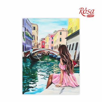 Полотно на картоні з контуром, Венеція, 30x40 см, бавовна, акрил, Rosa Start