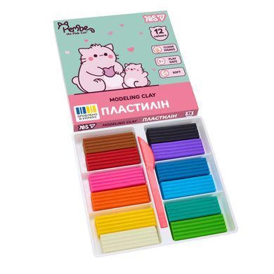 Пластилин Yes Pembe the Cat, 12 цветов, 240 г