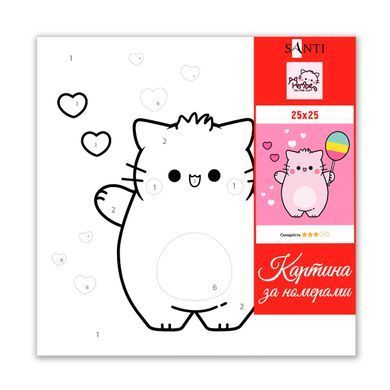 Картина за номерами SANTI Pembe the Cat. Balloon 25х25 см