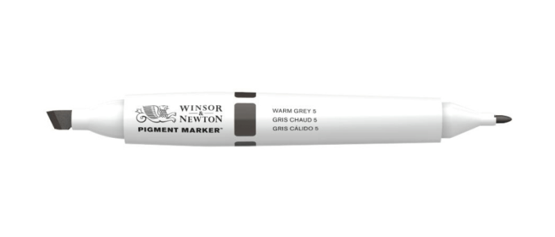 Маркер двосторонній, Pigment marker, (129) Сірий теплий 5, Winsor & Newton