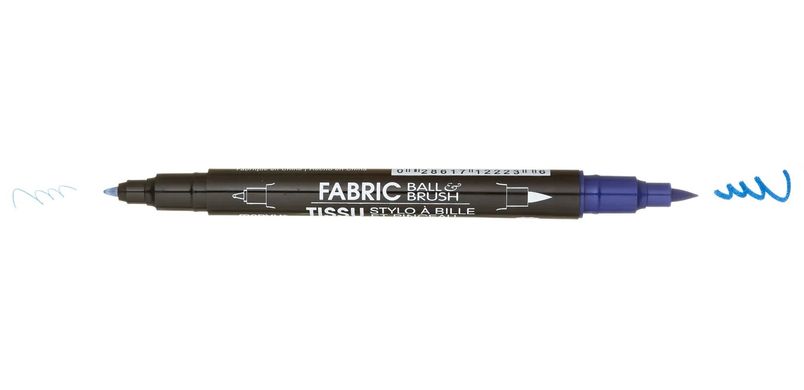 Маркер Блакитний, для світлих тканин, двосторонній, 122-S, Fabric Ball & Brush, Marvy