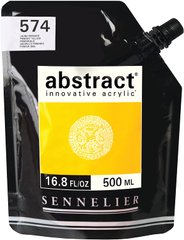 Фарба акрилова Sennelier Abstract, Жовтий основний №574, 500 мл, дой-пак