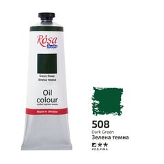 Фарба олійна, Зелена темна, 100 мл, ROSA Studio