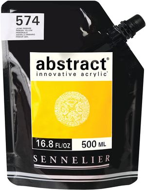 Фарба акрилова Sennelier Abstract, Жовтий основний №574, 500 мл, дой-пак