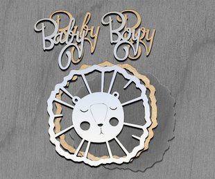 Заготовка для мега шейкера Лев Baby Boy, 15х15см, срібний, Fabrika Decoru