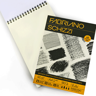 Альбом для эскизов на спирали Schizzi Sketch, А3, 90 г/м2, 80 листов, 20% хлопка, Fabriano