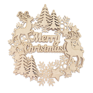 Заготовка для декорирования Рождественский венок Merry Christmas №212, 32,5х30 см, МДФ, Fabrika Decoru