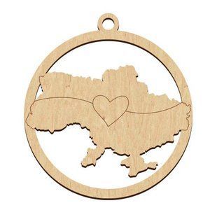 Елочная игрушка, Украина в сердце, заготовка для декорирования #546