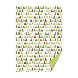 Бумага с рисунком елки, двусторонняя, зелёная, А4, 21x29,7 см, 300 г/м2, Heyda