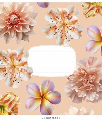 Тетрадь ученическая, 18 листов, в клетку, ВД-лак, Flowers stories, Star