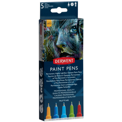 Набір кольорових ручок Paint Pen PALETTE №2, 5 штук, Derwent
