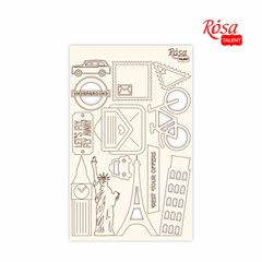 Чипборд для скрапбукинга Make your journey №3, 12,8х20 см, картон, белый, ROSA TALENT