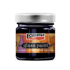 Фарба вітражна Glass paint, на основі розчинника, холодної фіксації, Блакитна, 30 мл, Pentart