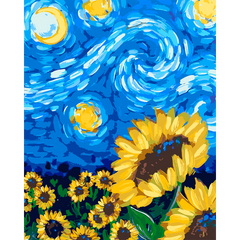 Картина за номерами Соняшник у стилі Ван Гога, 40х50 см, Santi