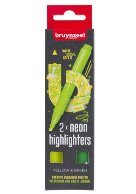 Набір маркерів Highlighter Yellow/Green 2 кол, Bruynzeel
