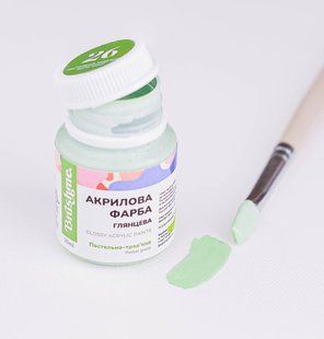 Фарба акрилова глянцева, Пастельно-трав'яна, 20 мл, Brushme