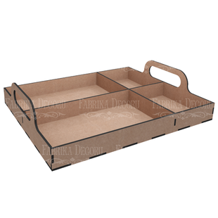Мікс бокс-Піднос на 4 комірки, 7х25x30 см, МДФ, Fabrika Decoru