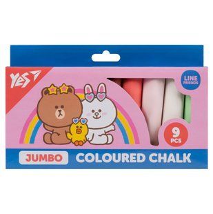 Крейда кольорова Line Friends JUMBO, кругла, 9 штук, Yes