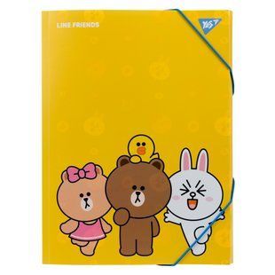 Папка Line Friends, A4, 3,5х24,5х32 см, пластикова, на гумці, Yes
