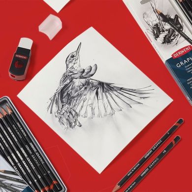 Набір чорнографітних акварельних олівців Sketching, 4 штуки, Derwent