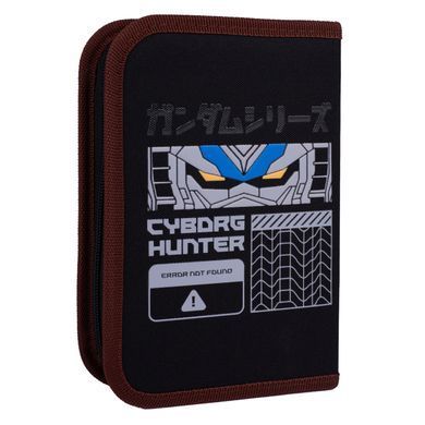 Пенал HP-03 Cyborg Hunter, 21х13х3 см, твердый, одинарный с клапаном, черный, Yes