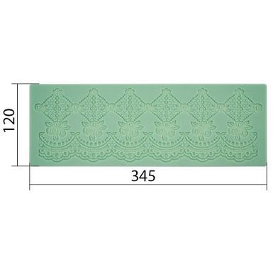 Силіконовий килимок №27, Венеціанське мереживо, 12 x34,5 см, Fabrika Decoru