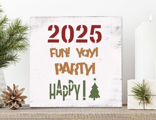 Трафарет многоразовый Новый год, №241, XL, 30х30 см, Fabrika Decoru