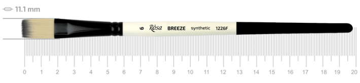 Кисть Breeze 1226F, №6, cинтетика, плоская, короткая ручка, Rosa