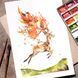 Набор акварели Gansai Tambi Watercolors Irodori Kobako Green 6 цветов, кисть-резервуар, линер, Kuretake MC23-12 фото 7 с 24