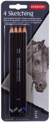 Набір чорнографітних акварельних олівців Sketching, 4 штуки, Derwent