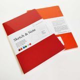 Набор блокнотов Sketch&Note А5, 14,8х21 см, 125 г/м&sup2;, 2 штуки по 20 листов, красный, оранжевый, Hahnemuhle