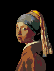 Картина за номерами акриловими фарбами Дівчина з перловою сережкою, ROSA START