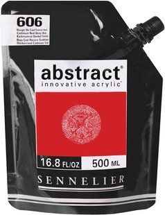 Краска акриловая Sennelier Abstract, Кадмий красный темный №606, 500 мл, дой-пак