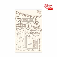 Чипборд для скрапбукинга Cake delicious №4, 12,8х20 см, картон, белый, ROSA TALENT