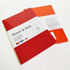 Набор блокнотов Sketch&Note А5, 14,8х21 см, 125 г/м², 2 штуки по 20 листов, красный, оранжевый, Hahnemuhle
