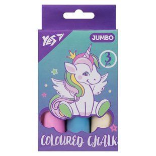 Крейда кольорова Glamour JUMBO, кругла, 3 штуки, Yes