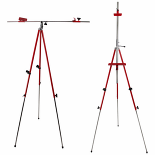 Мольберт-тринога металева, червона, 92х92х203 см, з сумкою і ременем, D.K.ART & CRAFT