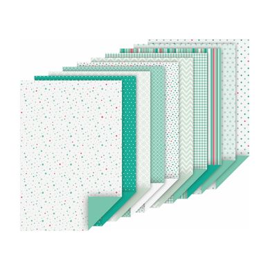 Набор дизайнерской бумаги Мятный матовый А4, 130-220г/м², двусторонний, 20 листов, Heyda