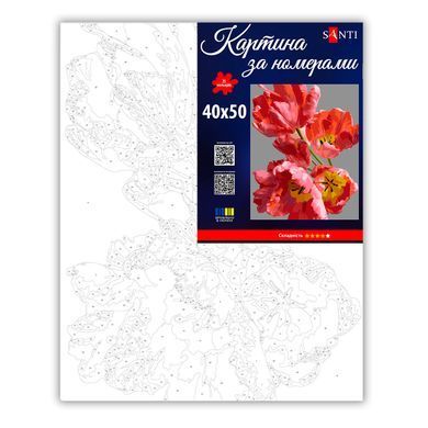 Картина за номерами SANTI Рожеві тюльпани, 40x50 см