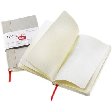 Блокнот для начерків і записів DiaryFlex, 18,2x10,4 см, 100 г/м², 80 аркушів, у знімній обкладинці, в лінію, Hahnemuhle