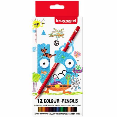 Набір дитячих кольорових олівців, 12 кольорів, Bruynzeel