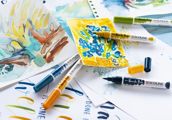 Набір пензлів-ручок Ecoline Brushpen Van Gogh Museum, 5 кольорiв, Royal Talens