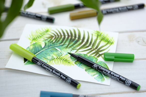 Набор маркеров Koi Coloring Brush Pen, Botanical, 6 шт, Sakura